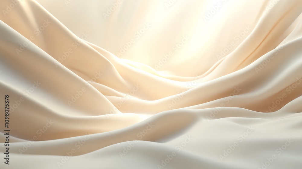 Obraz premium 3d rendered wavy cream background