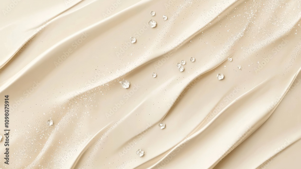 Obraz premium wavy cream background with rain drops