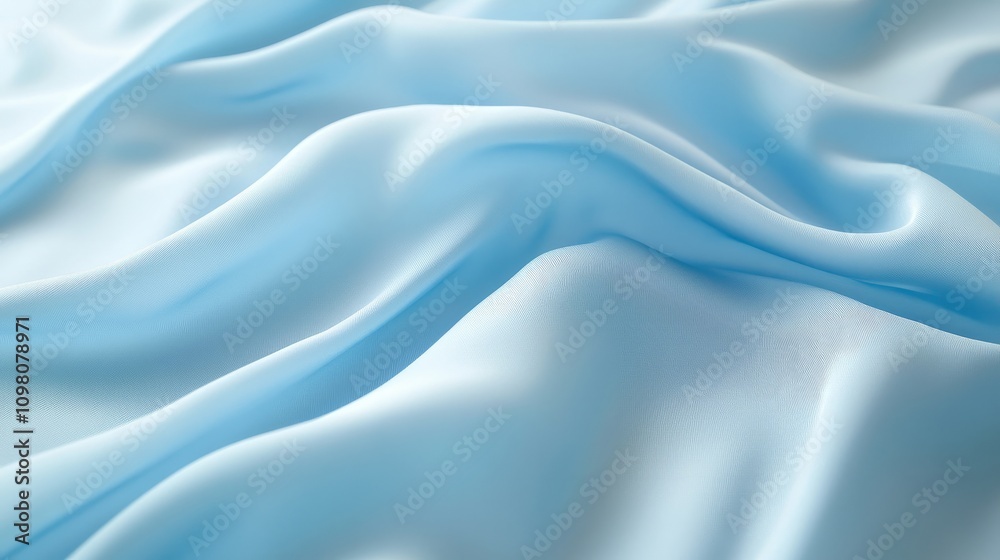 Obraz premium blue smooth wavy silk background
