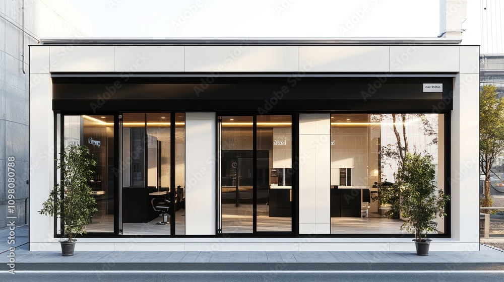 Modern minimalist shop storefront. Modern minimalist shop storefront.