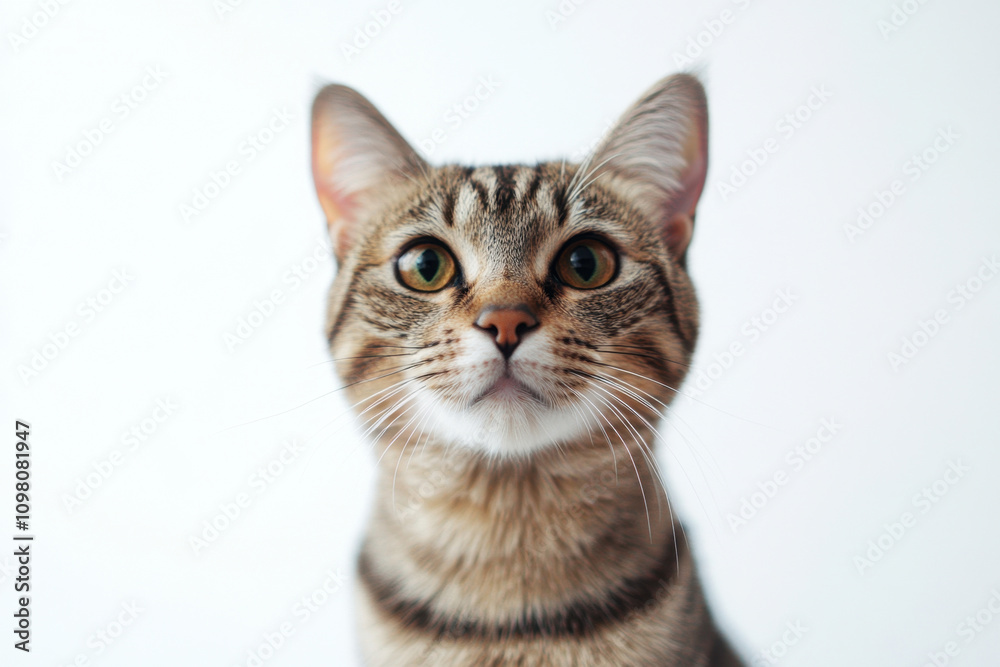 A beautiful cat in close-up. Cute cat on a white background. Pet. Animal care. Background with animals A beautiful cat in close-up. Cute cat on a white background. Pet. Animal care. Background with animals