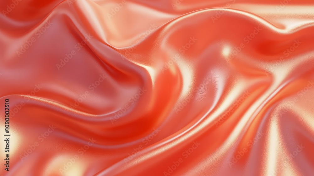 Fototapeta premium 3d rendered empty red wavy and smooth background