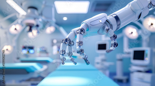 Surgery performed by robotic arm.