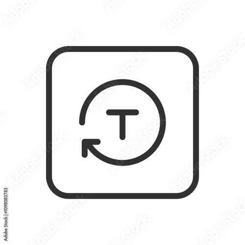 Text rotate. Design and design tools icons. Modern, simple flat vector illustration for web site or mobile app
