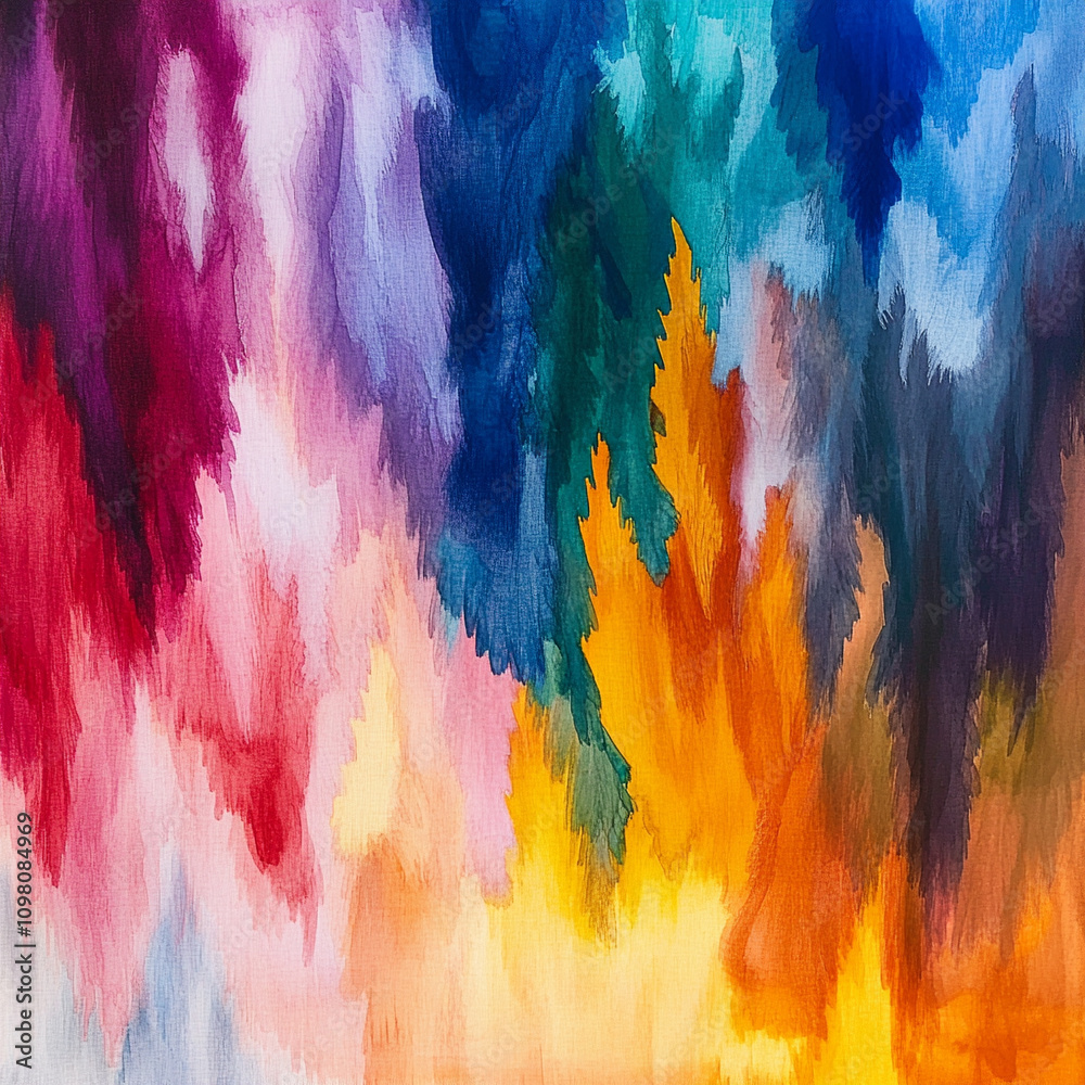 Fototapeta premium A collection of bright and soft hues arranged in an abstract pattern, capturing the energy of color contrasts and the therapeutic power of chromatic transitions.