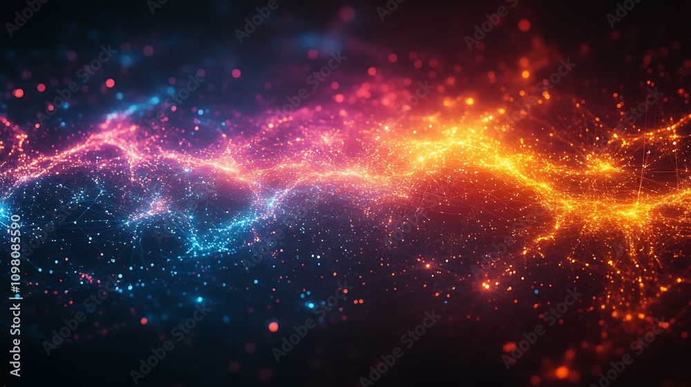 Obraz premium A glowing world map made of interconnected fiber optic lines
