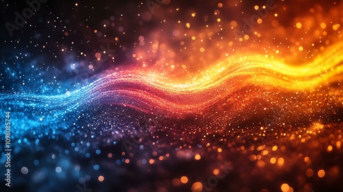 A macro shot of fiber optic cable ends glowing with a spectrum of colors