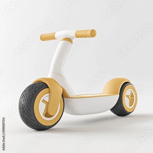 Stylized 3D Cartoon Hoverboard on Clean White Background