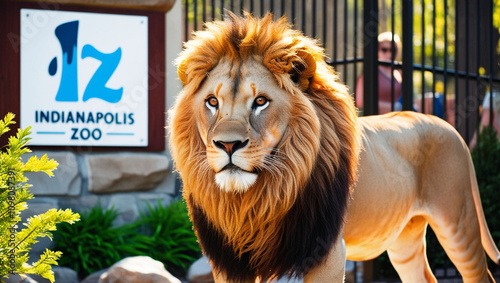 Lion in the Indianapolis zoo