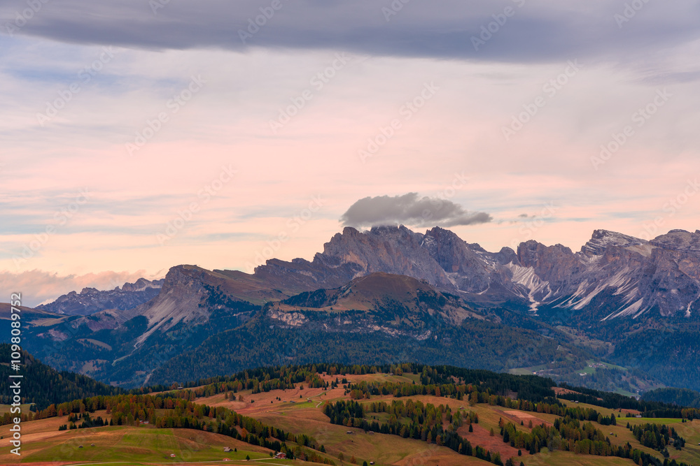 Fototapeta premium Panoramic view of the Dolomites in Italy.