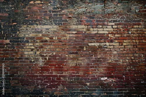 Photo of Dark red wall of old abandoned industrial building. Background texture for backdrops or mapping photo