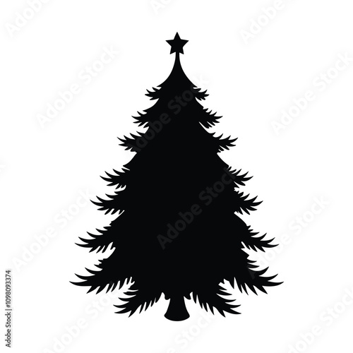 Christmas tree wrapped in tinsel with cascading ribbons for festive and decorative seasonal designs