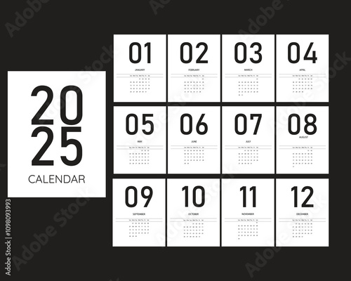 2025 new year calendar 12 months