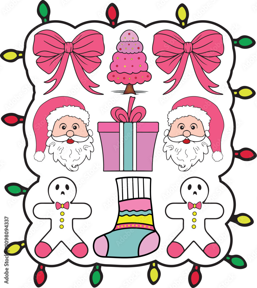 Obraz premium RETRO CHRISTMAS SUBLIMATION BUNDLE ,CHRISTMAS ,CHRISTMAS PNG