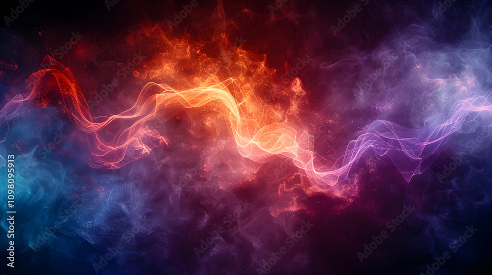 Abstract Background: Red and Blue Swirling Smoke Abstract Background: Red and Blue Swirling Smoke