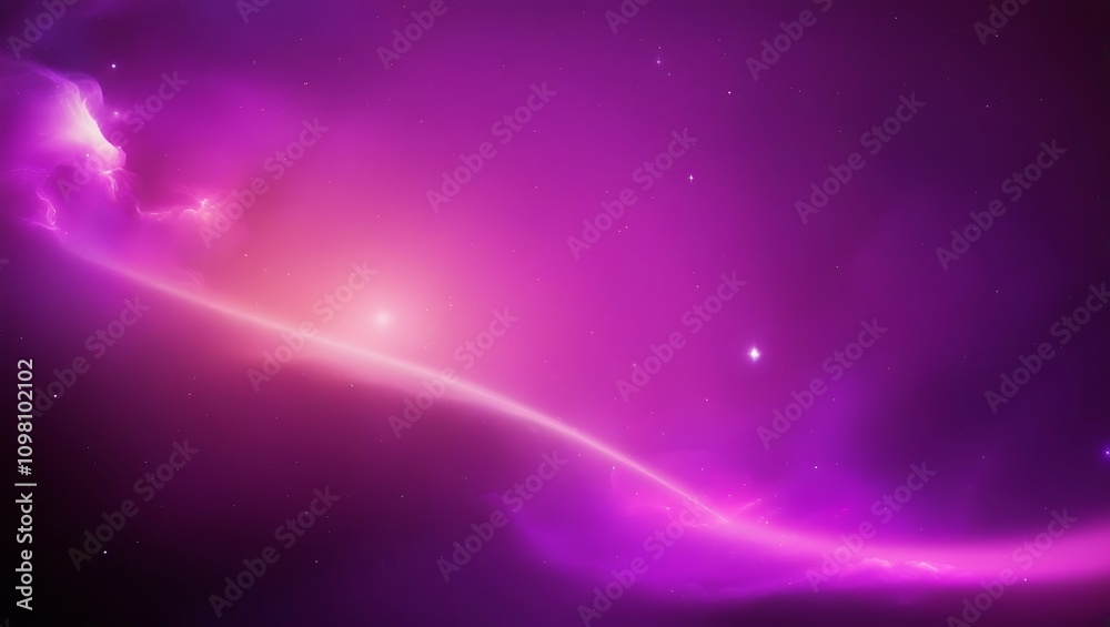 Fototapeta premium Cosmic Purple Nebula with Glowing Stars and Ethereal Light
