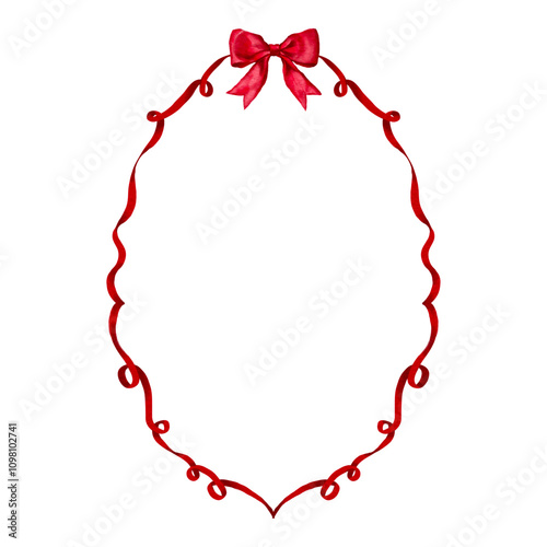 Obraz na płótnie red ribbon bows frame
