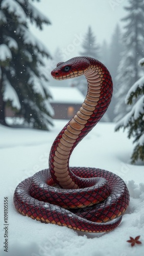 A snake in the snow