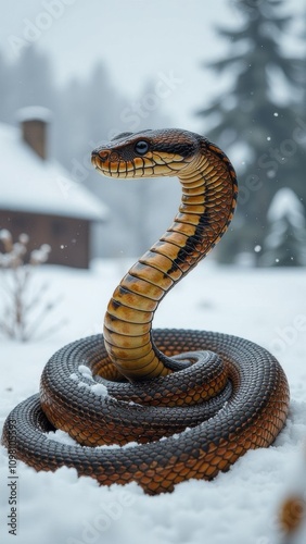 A snake in the snow