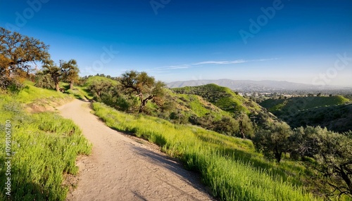 santiago oaks regional park hiking trail in the anaheim hills community of orange county california