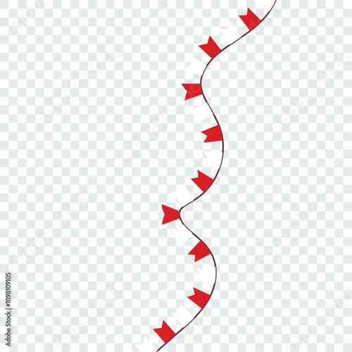 Festive flag garland vector illustration. Retro bunting in simple flat style, isolated on white background. Carnival, birthday, circus border decoration.
