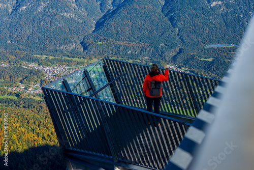 View of the AlpspiX observation deck in Garmisch-Partenkirchen, Germany. photo