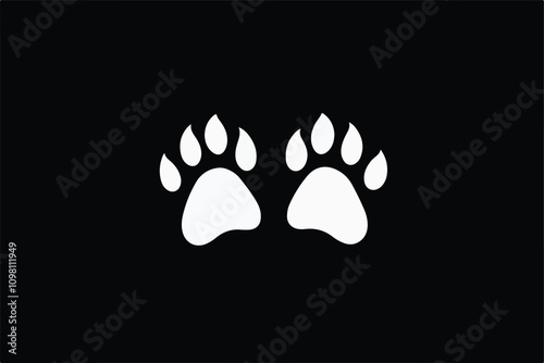 Whiskers & Paws Artistic Footprints, Grunge Icons, Symbols for Pet Enthusiasts Art & Illustration