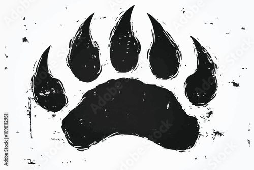 Whiskers & Paws Artistic Footprints, Grunge Icons, Symbols for Pet Enthusiasts Art & Illustration