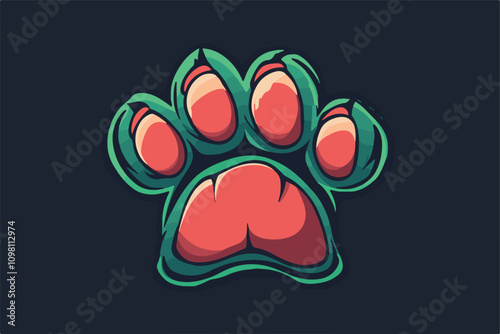 Whiskers & Paws Artistic Footprints, Grunge Icons, Symbols for Pet Enthusiasts Art & Illustration