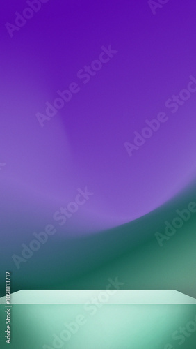 A table with abstract gradient background with a subtle grain effect for display.