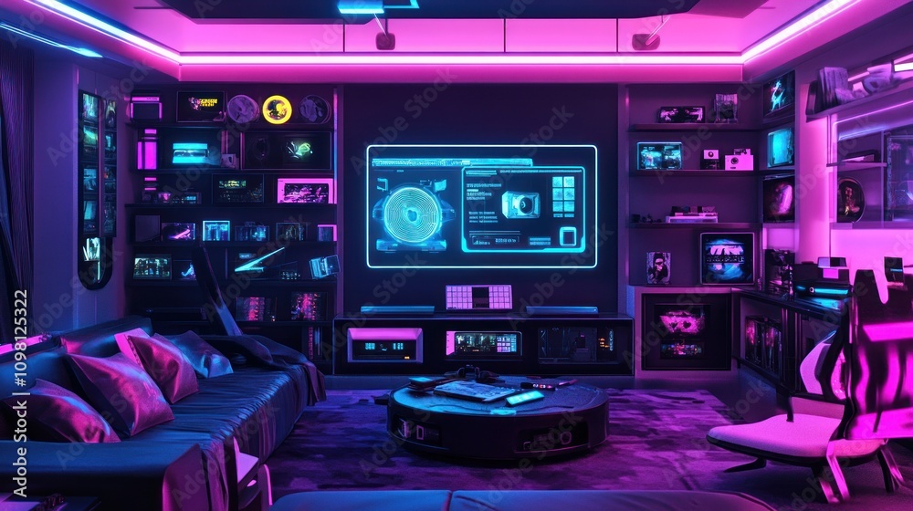 Fototapeta premium Futuristic Gaming Room Interior Design