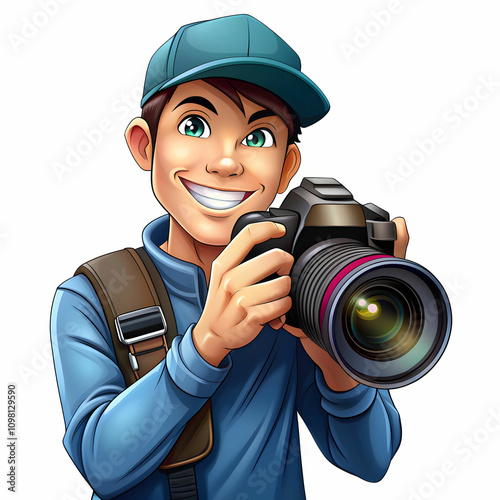 a photogapher holding dslr camera