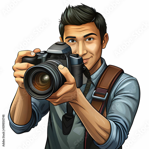 a photogapher holding dslr camera
