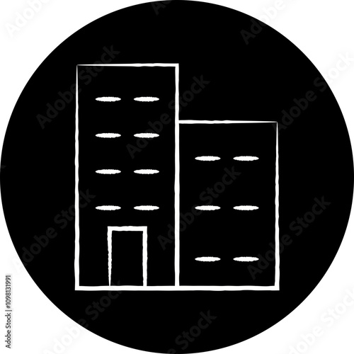 Building icon single line vector