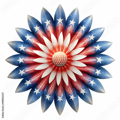 a patriotic or american flag flower
