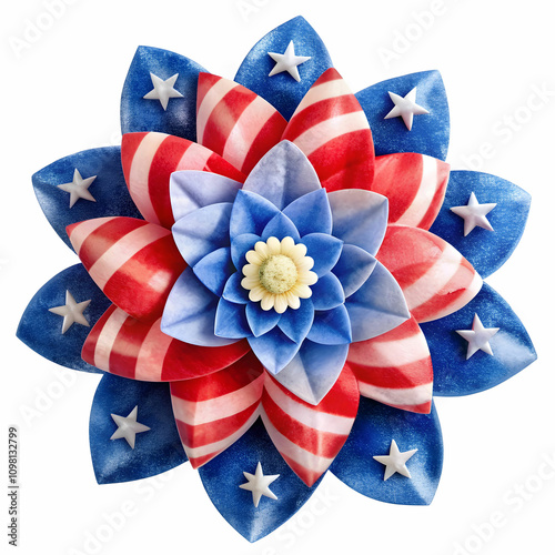 a patriotic or american flag flower
