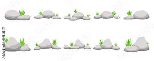 Grass Stone Clipart