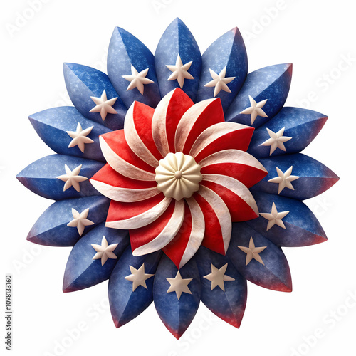 a patriotic or american flag flower