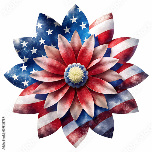 a patriotic or american flag flower