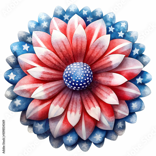 a patriotic or american flag flower
