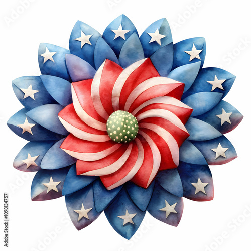 a patriotic or american flag flower