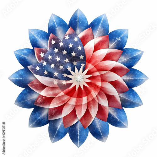 a patriotic or american flag flower
