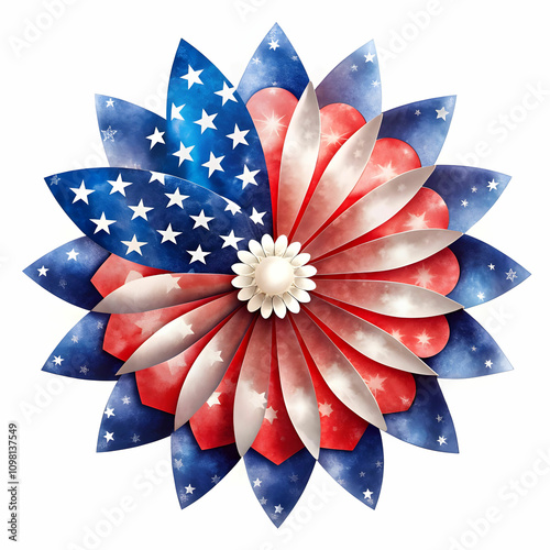 a patriotic or american flag flower