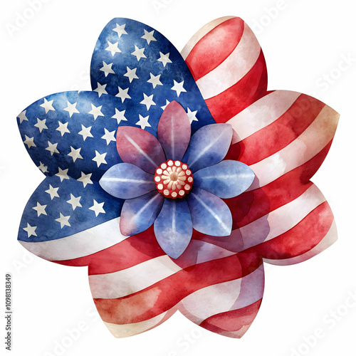a patriotic or american flag flower