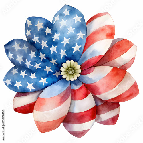a patriotic or american flag flower