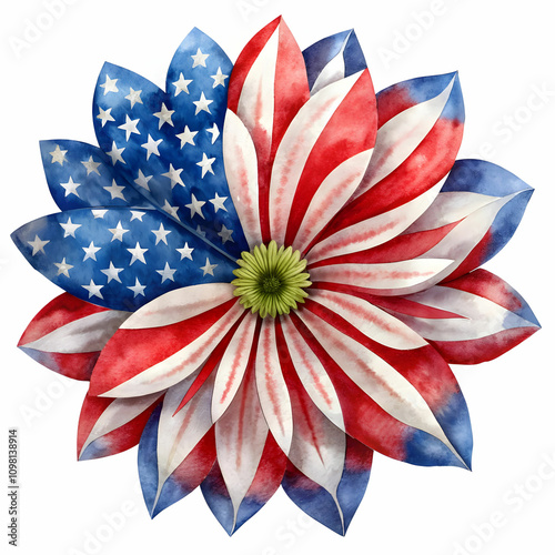 a patriotic or american flag flower