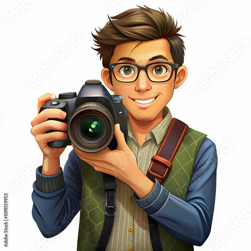 a photogapher holding dslr camera