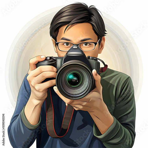a photogapher holding dslr camera