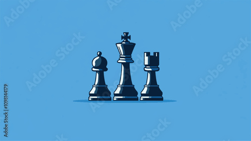 Chess Icons Game Portraits and Intellect in Action Figurines for intellectual game, colorful chess icons Art & Illustration