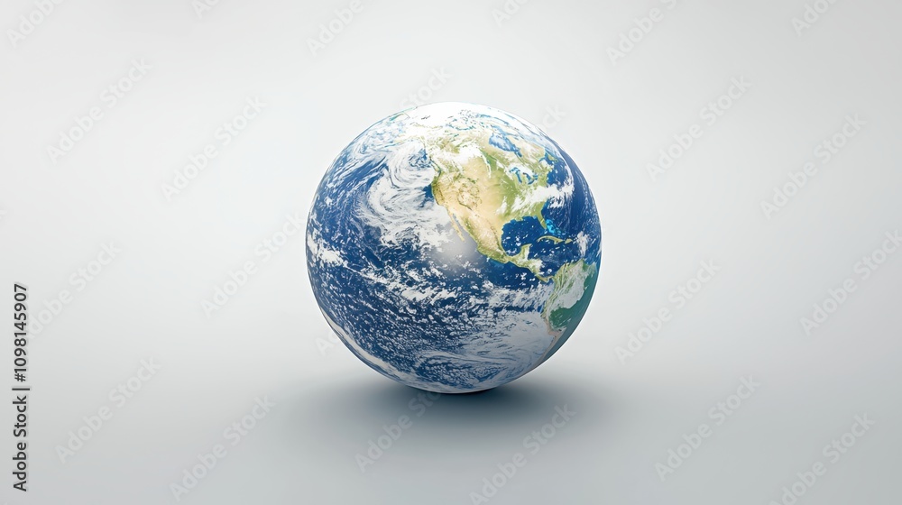 Fototapeta premium Realistic earth with cloud details 